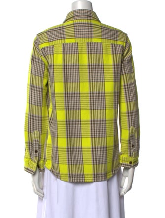 Outerknown Plaid Print Long Sleeve Button-Up Top