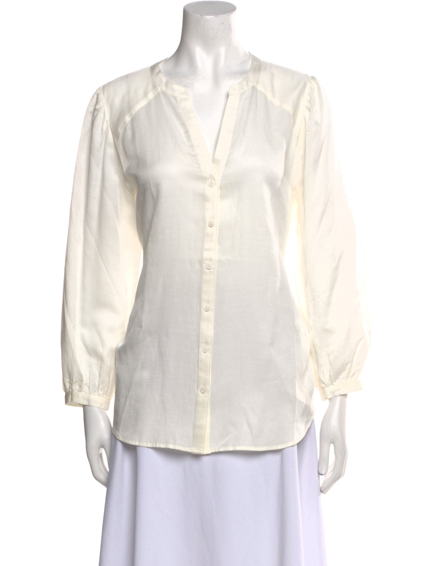 Outerknown V-Neck Long Sleeve Button-Up Top