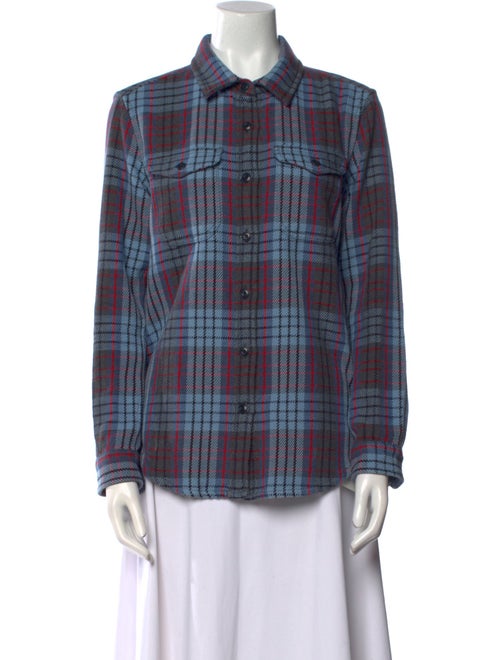 Outerknown Plaid Print Long Sleeve Button-Up Top