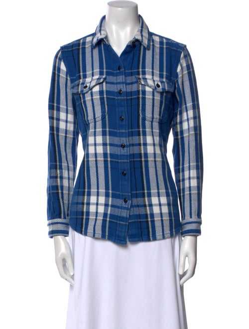 Outerknown Plaid Print Long Sleeve Button-Up Top