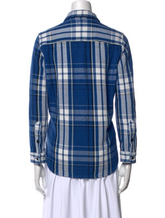 Outerknown Plaid Print Long Sleeve Button-Up Top