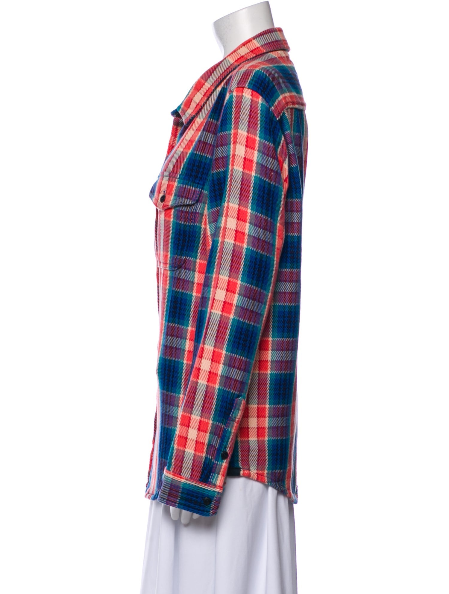 Outerknown Plaid Print Long Sleeve Button-Up Top