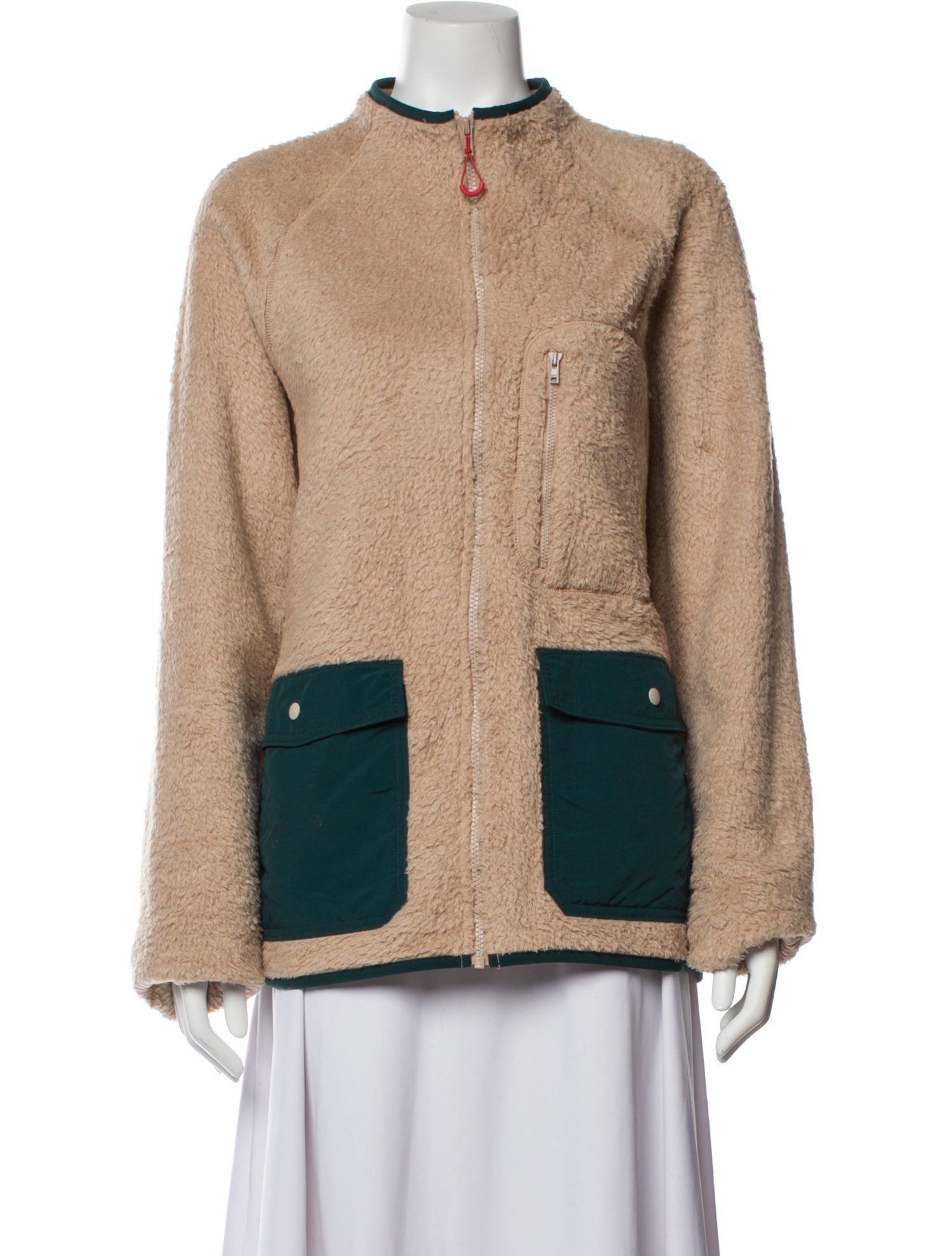 Outerknown Tweed Pattern Faux Fur Jacket