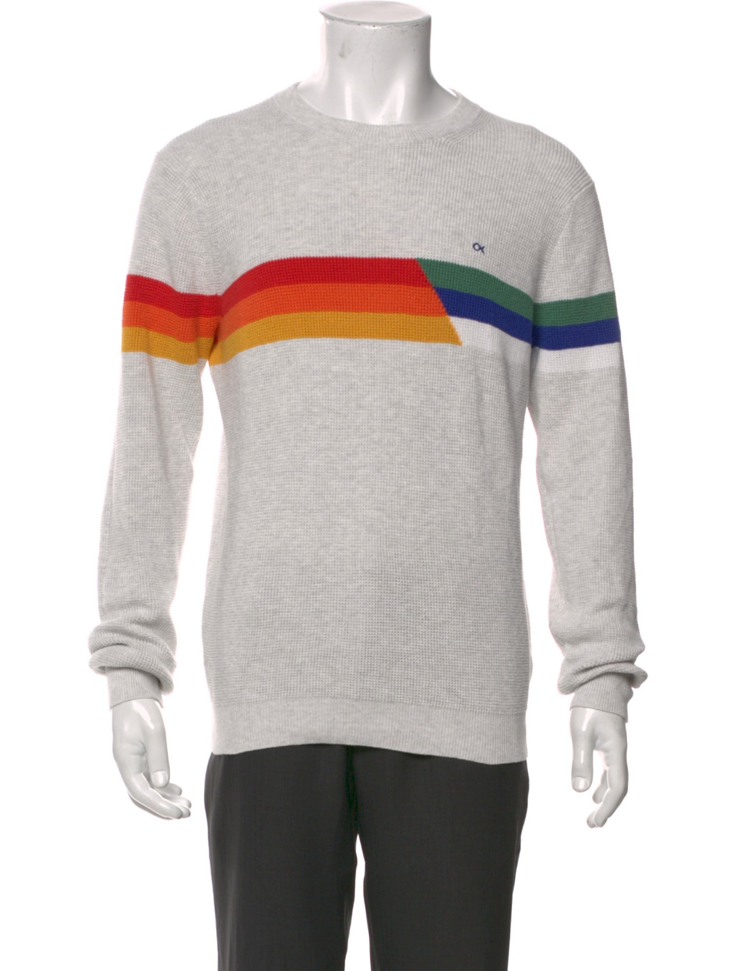 Outerknown Colorblock Pattern Crew Neck Polo Sweater