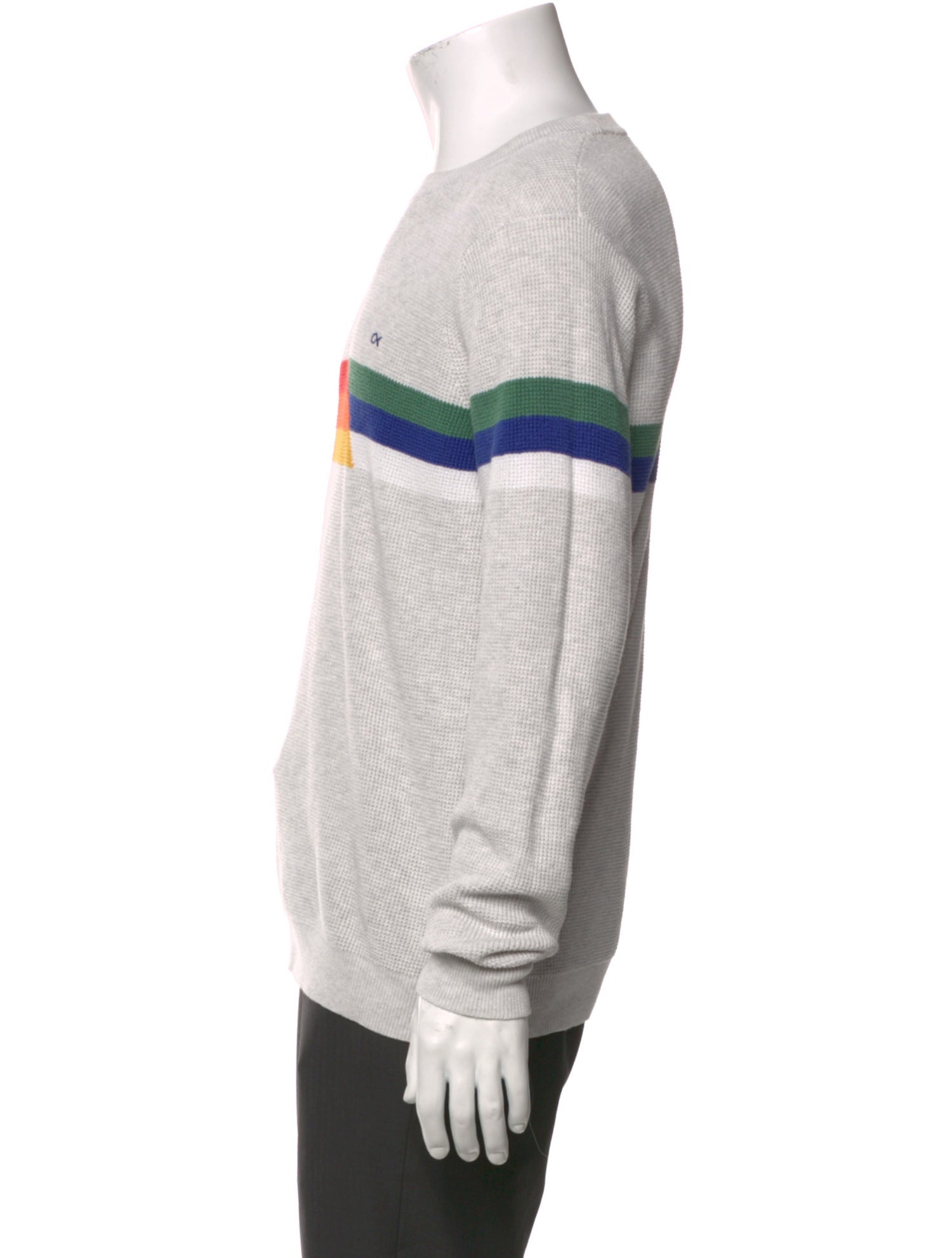 Outerknown Colorblock Pattern Crew Neck Polo Sweater