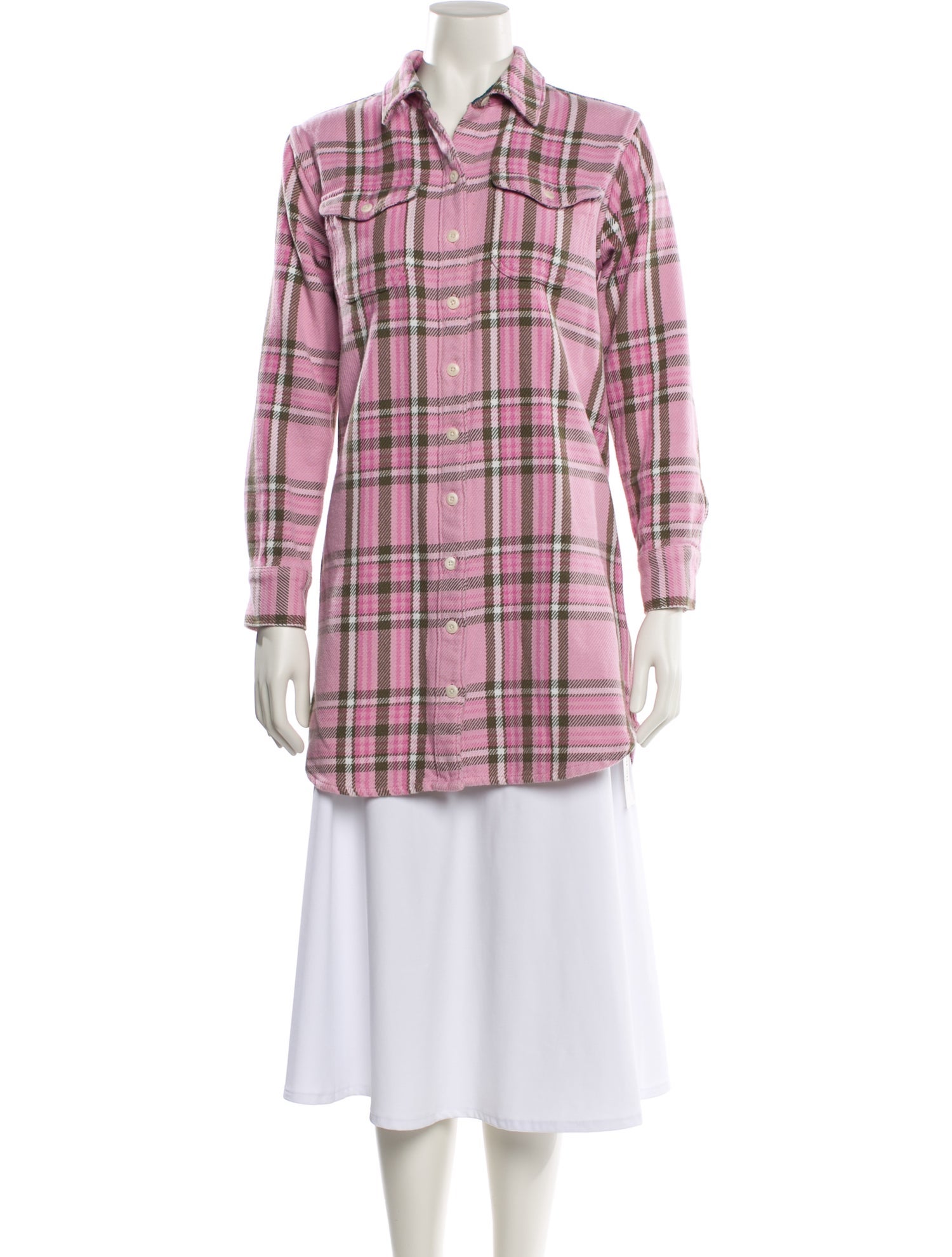 Outerknown Plaid Print Long Sleeve Button-Up Top