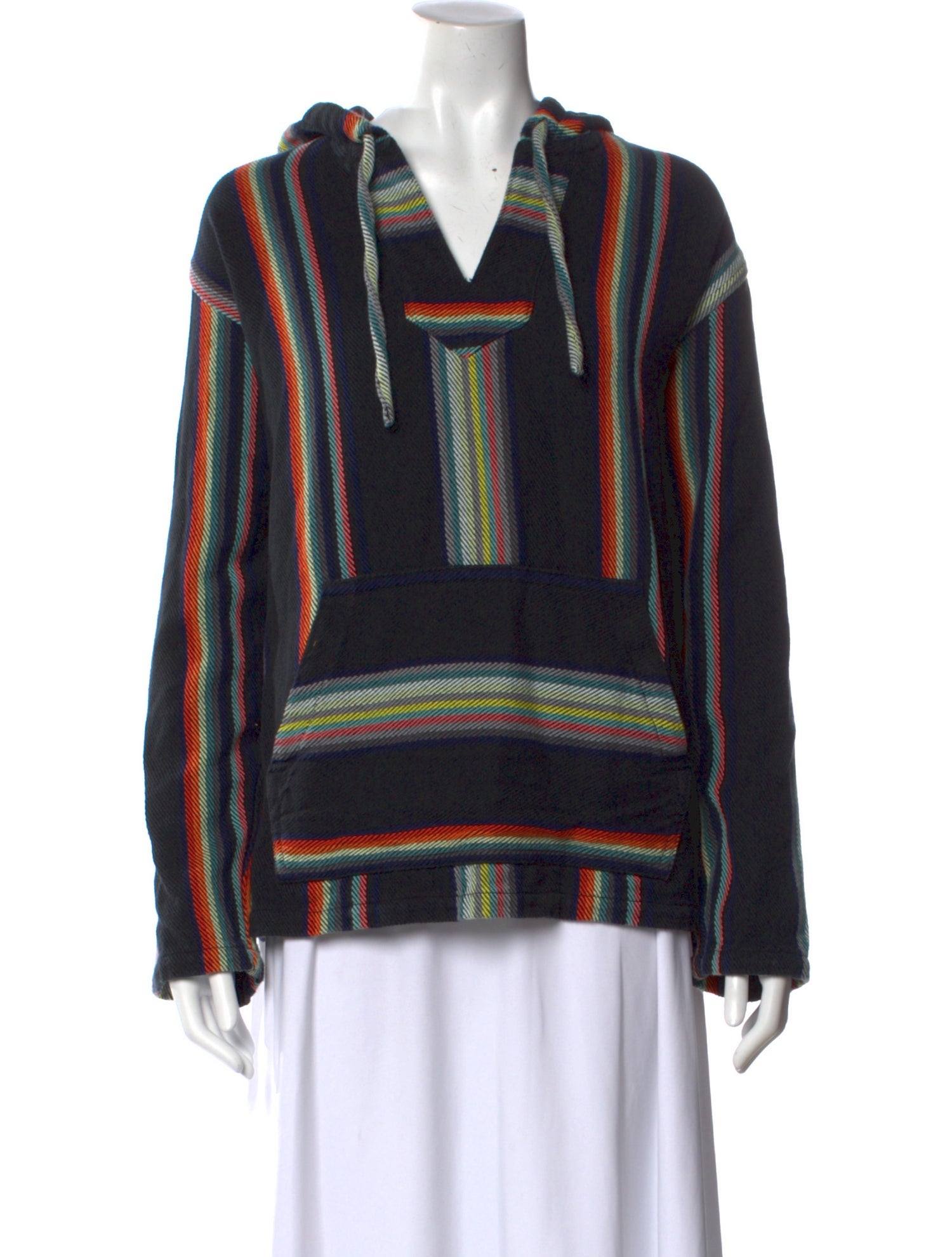 Outerknown Striped V-Neck Hoodie