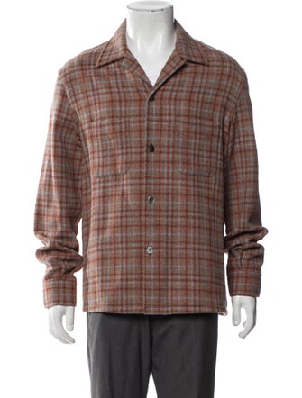 Our Legacy Wool Plaid Print Peacoat