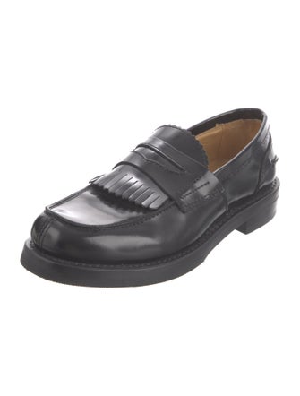 Our Legacy Leather Embroidered Accent Loafers