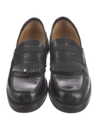 Our Legacy Leather Embroidered Accent Loafers