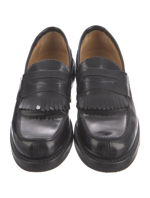 Our Legacy Leather Embroidered Accent Loafers