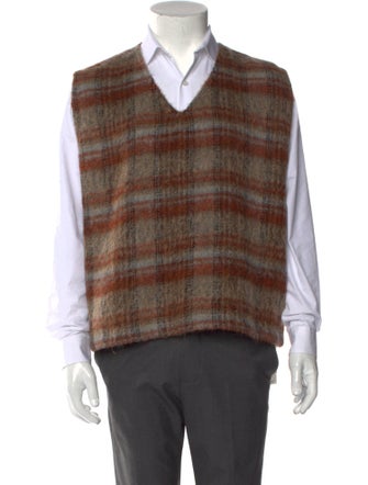 Our Legacy Plaid Print V-Neck Sweater Vest