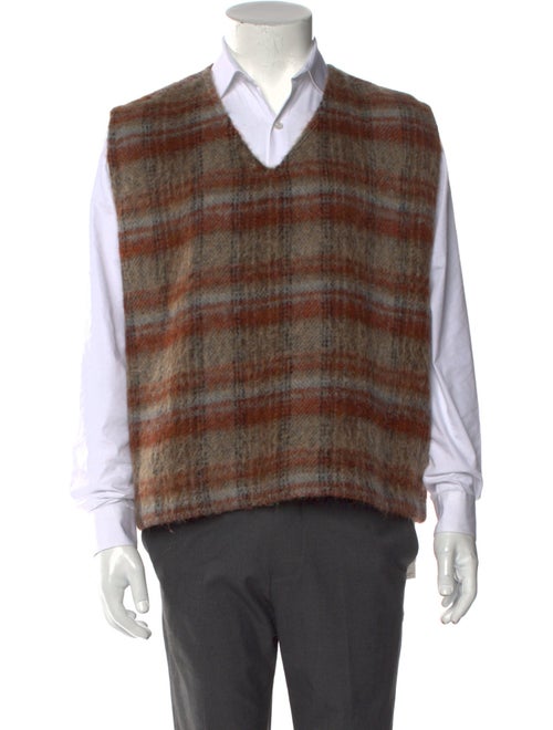 Our Legacy Plaid Print V-Neck Sweater Vest