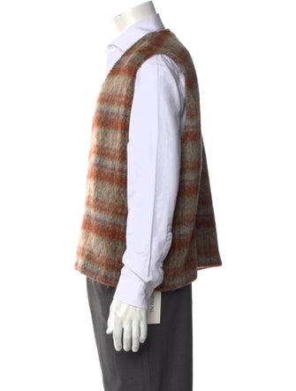 Our Legacy Plaid Print V-Neck Sweater Vest