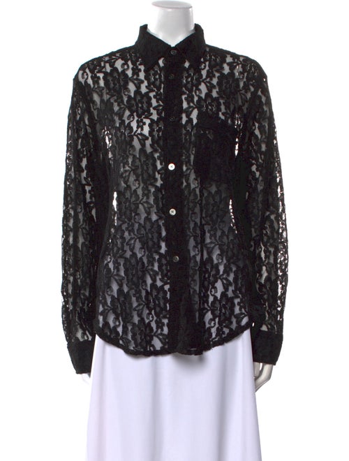 Our Legacy Lace Pattern Long Sleeve Button-Up Top