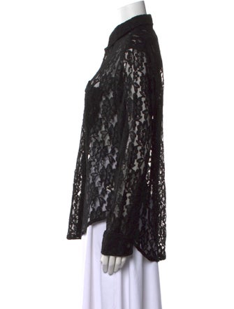 Our Legacy Lace Pattern Long Sleeve Button-Up Top