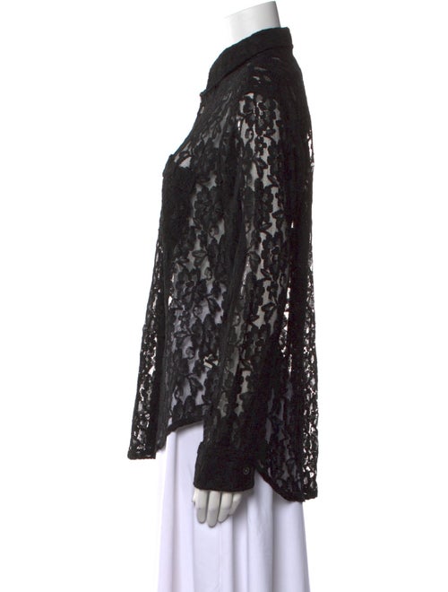 Our Legacy Lace Pattern Long Sleeve Button-Up Top