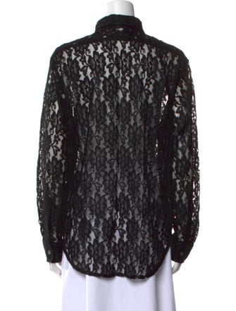 Our Legacy Lace Pattern Long Sleeve Button-Up Top