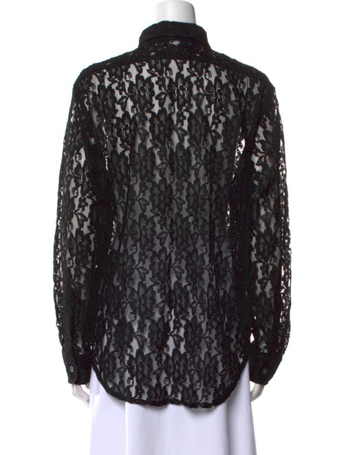 Our Legacy Lace Pattern Long Sleeve Button-Up Top
