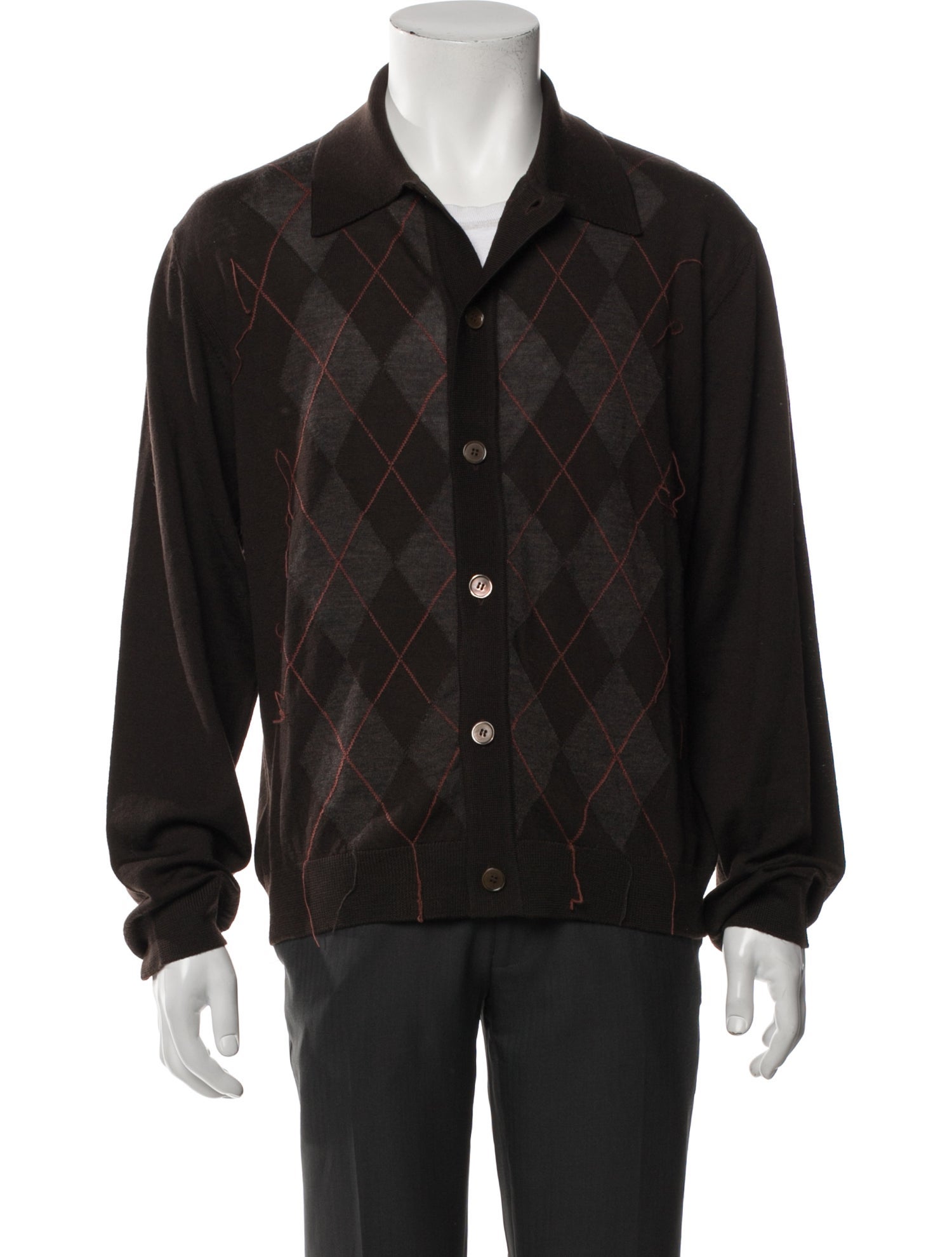 Our Legacy Wool Plaid Print Cardigan