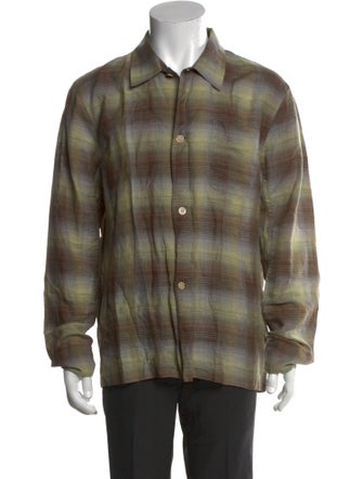 Our Legacy Linen Plaid Print Shirt