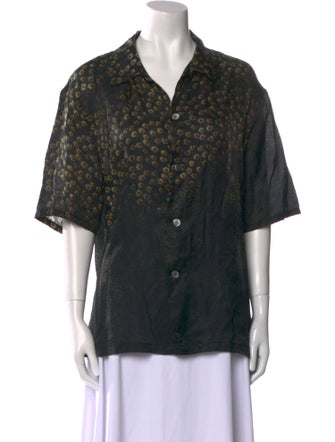 Our Legacy Printed Three-Quarter Sleeve Button-Up Top