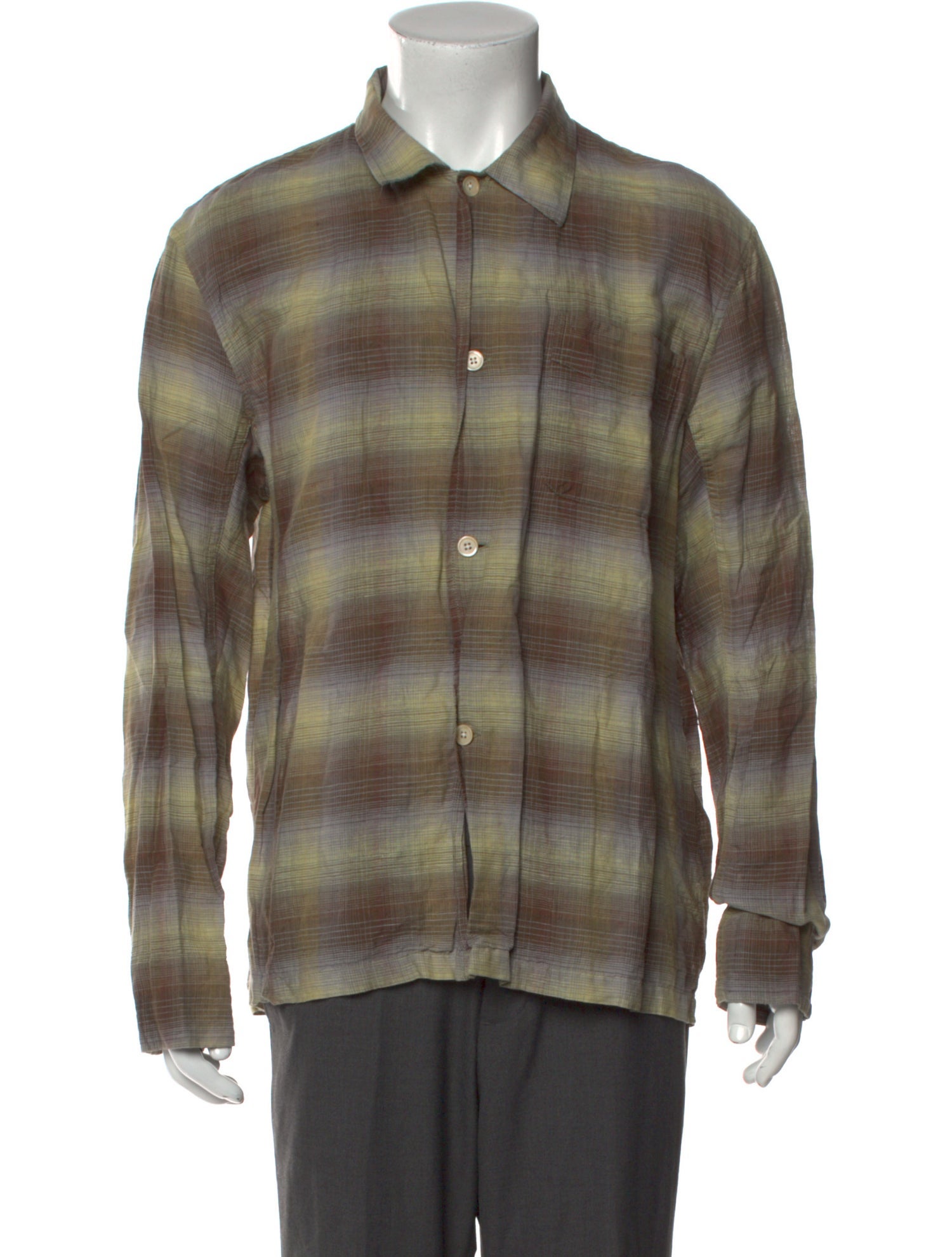 Our Legacy Linen Plaid Print Shirt
