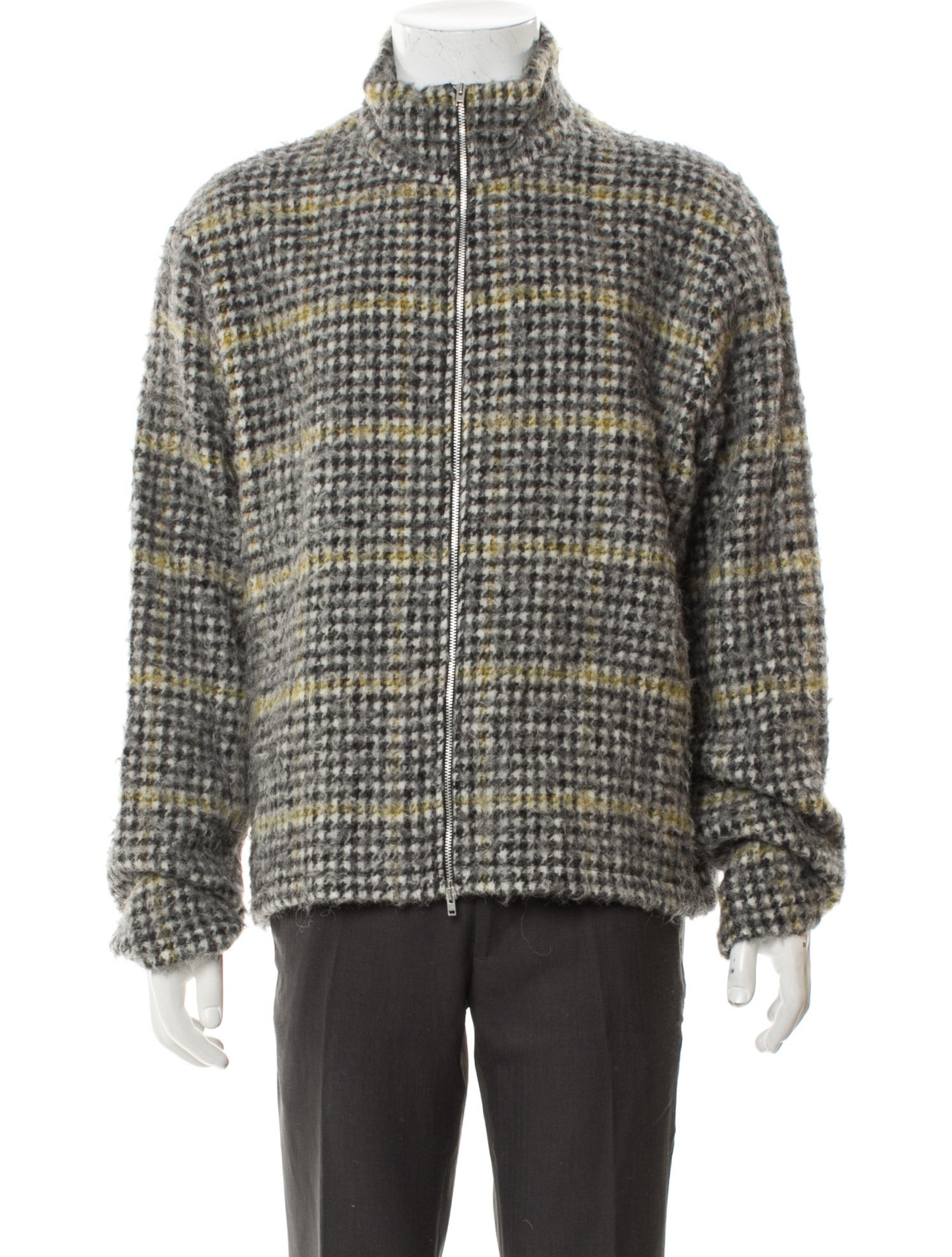 Our Legacy Plaid Print Mock Neck Cardigan