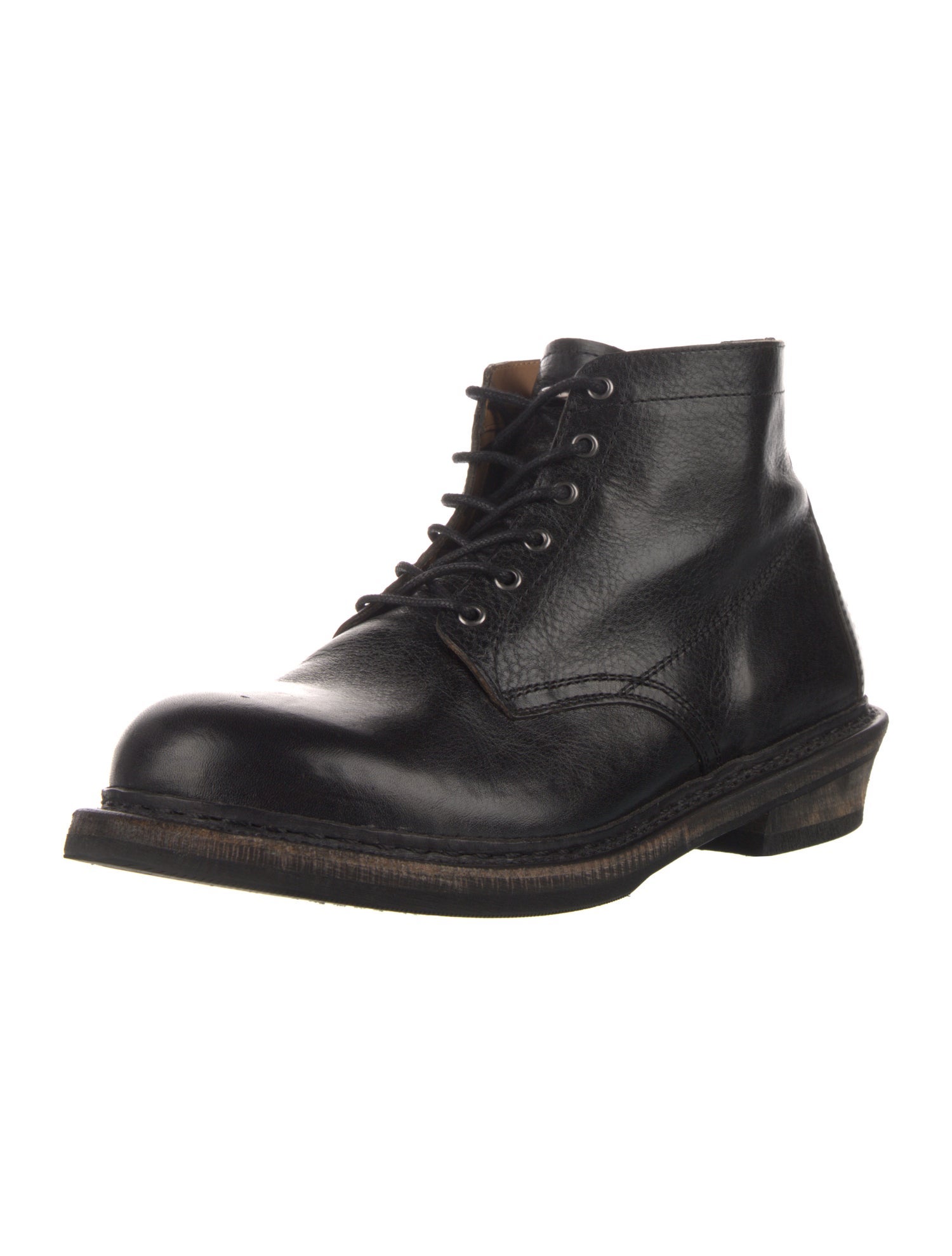 Our Legacy Leather Lace-Up Boots - Blue Boots, Shoes - WOURL26876