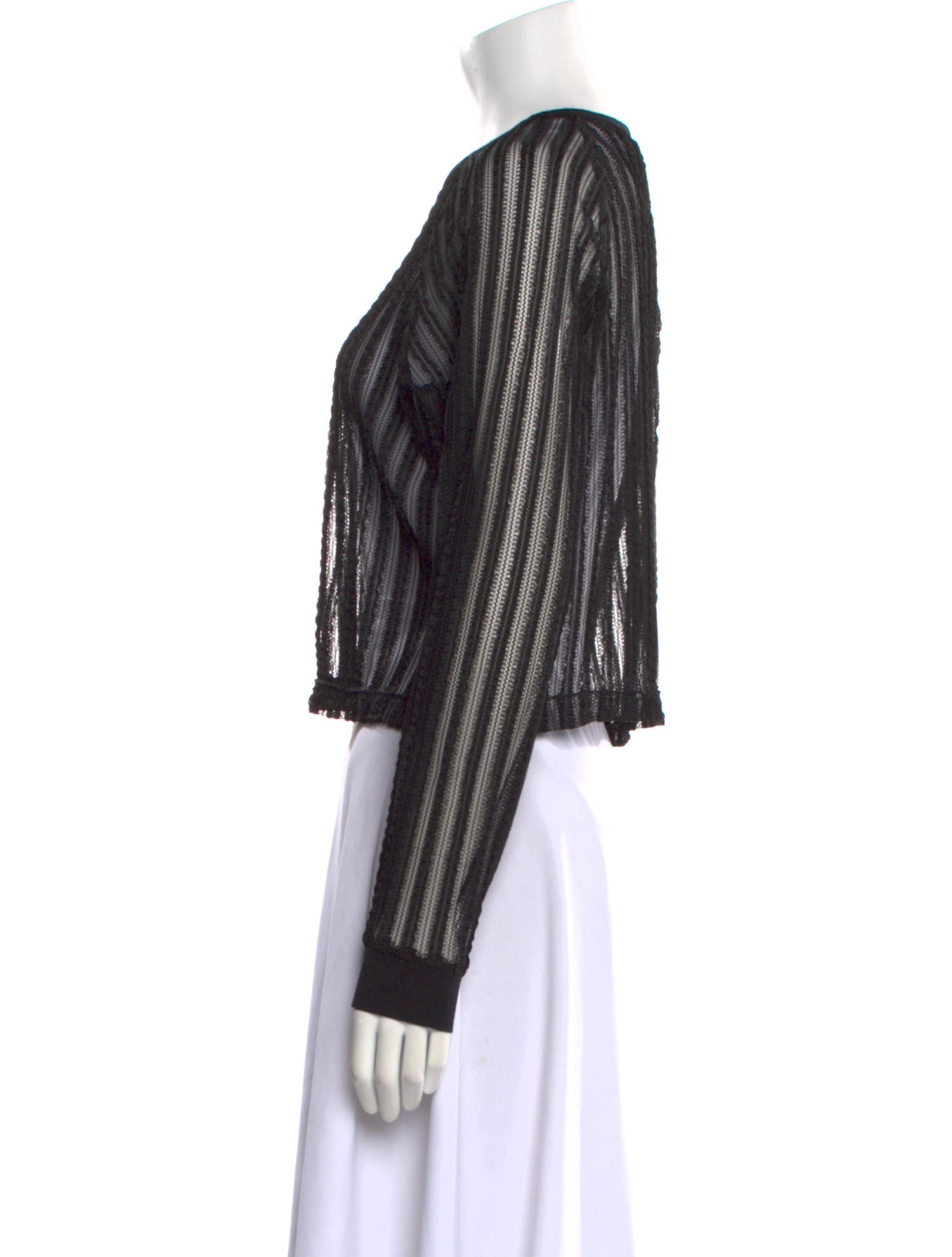 Orttu Striped Crew Neck Crop Top