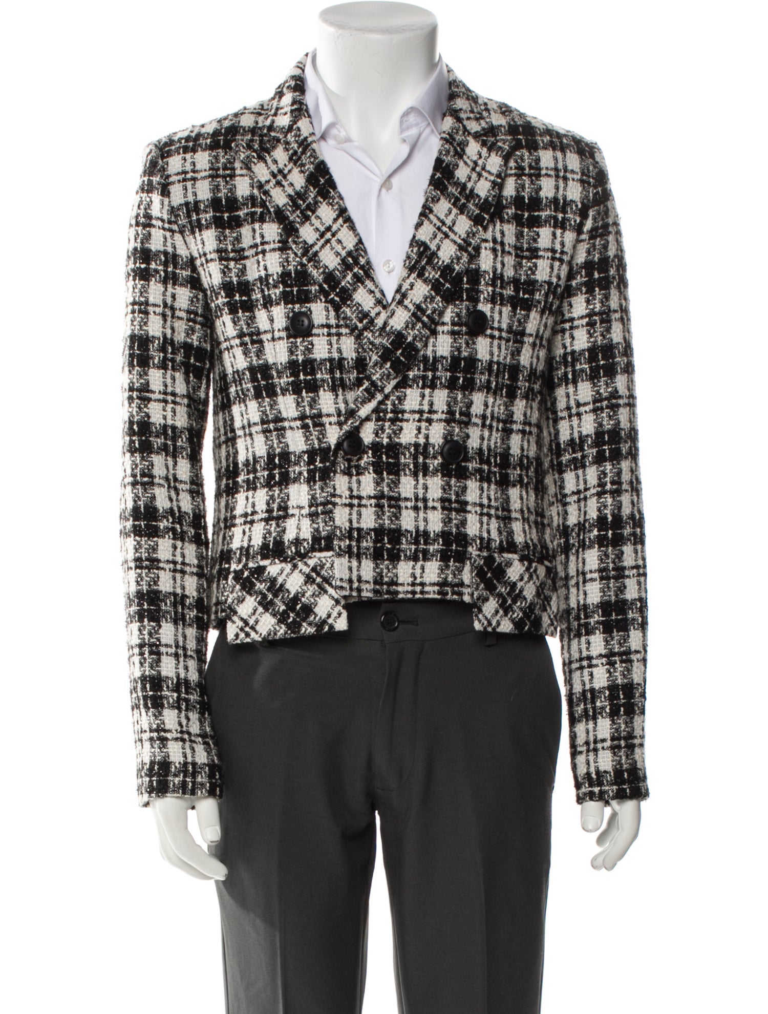 Orttu Tweed Pattern Peacoat