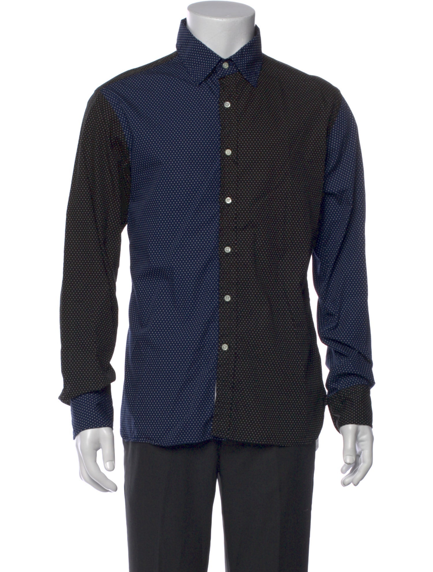 Ovadia & Sons Colorblock Pattern Long Sleeve Dress Shirt
