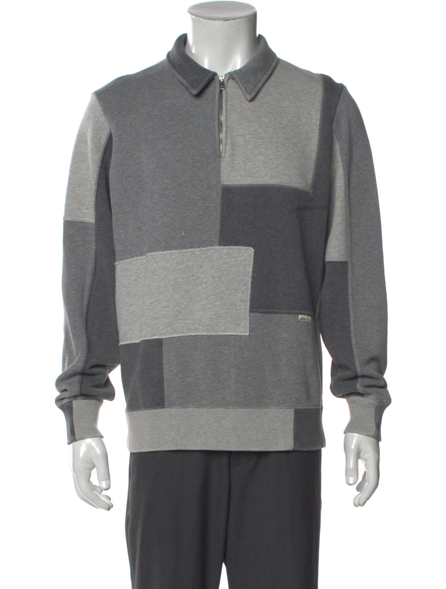 Ovadia & Sons Colorblock Pattern Crew Neck Sweatshirt