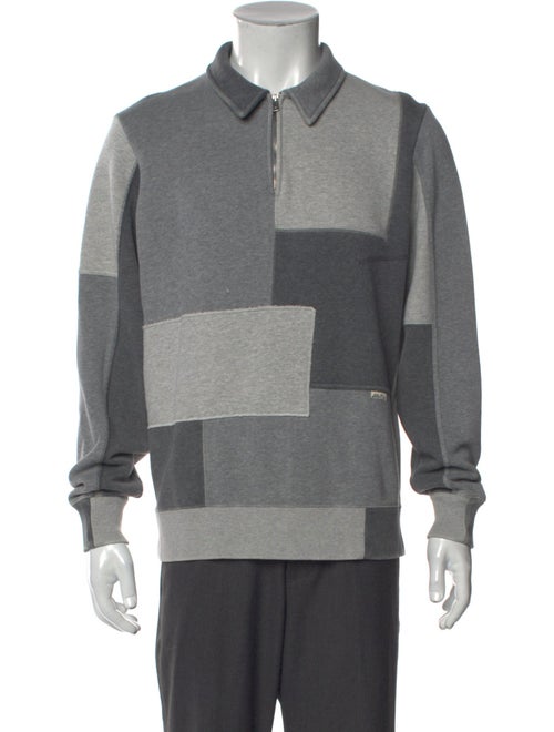 Ovadia & Sons Colorblock Pattern Crew Neck Sweatshirt