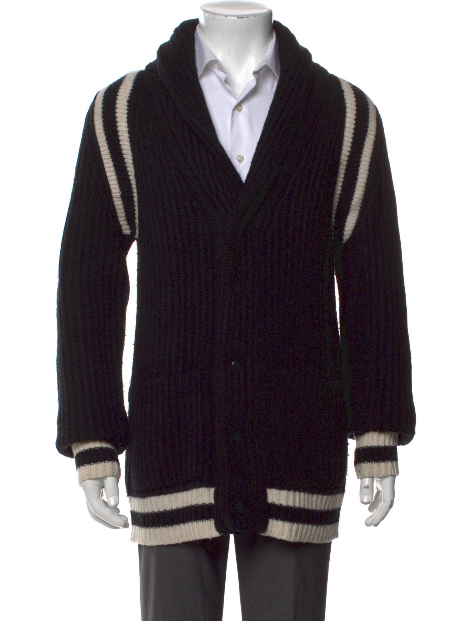 Ovadia & Sons Striped V-Neck Cardigan
