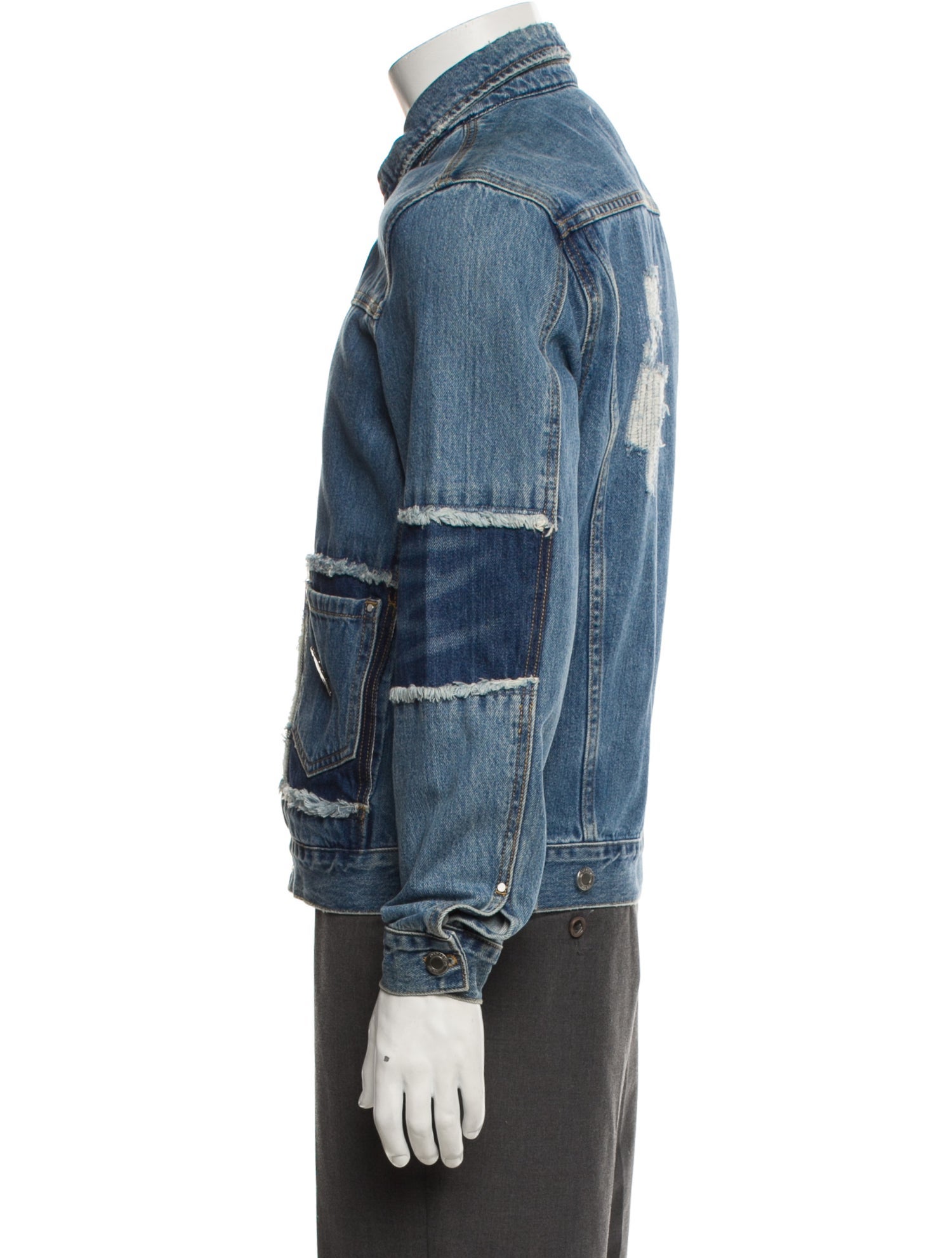 Ovadia & Sons Colorblock Pattern Denim Jacket