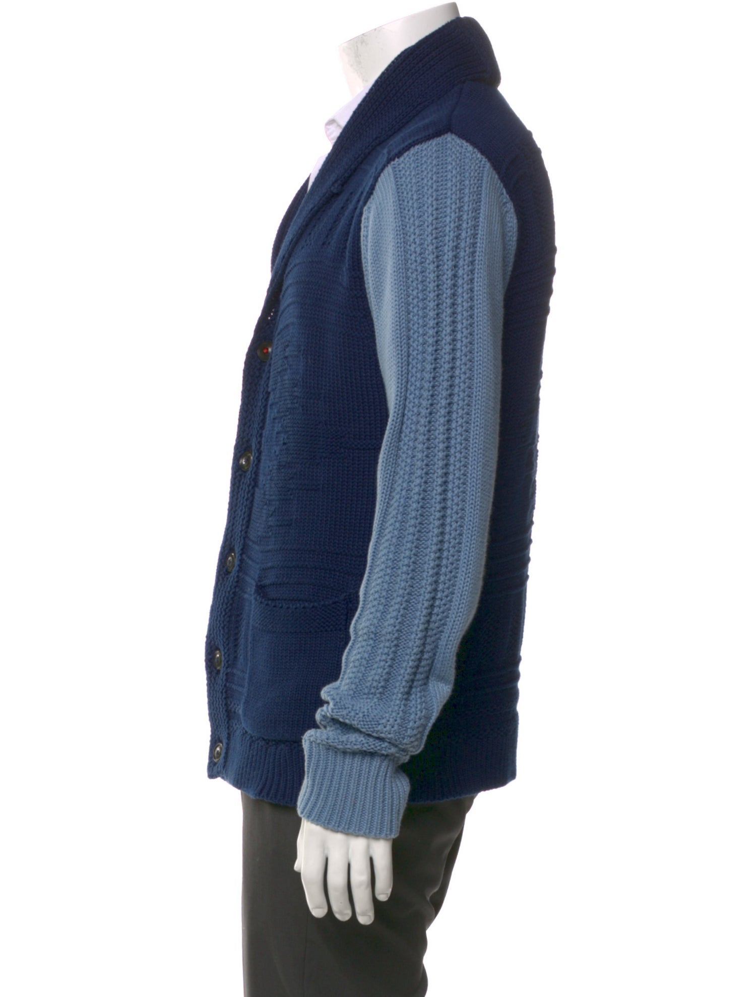 Ovadia & Sons Colorblock Pattern V-Neck Cardigan