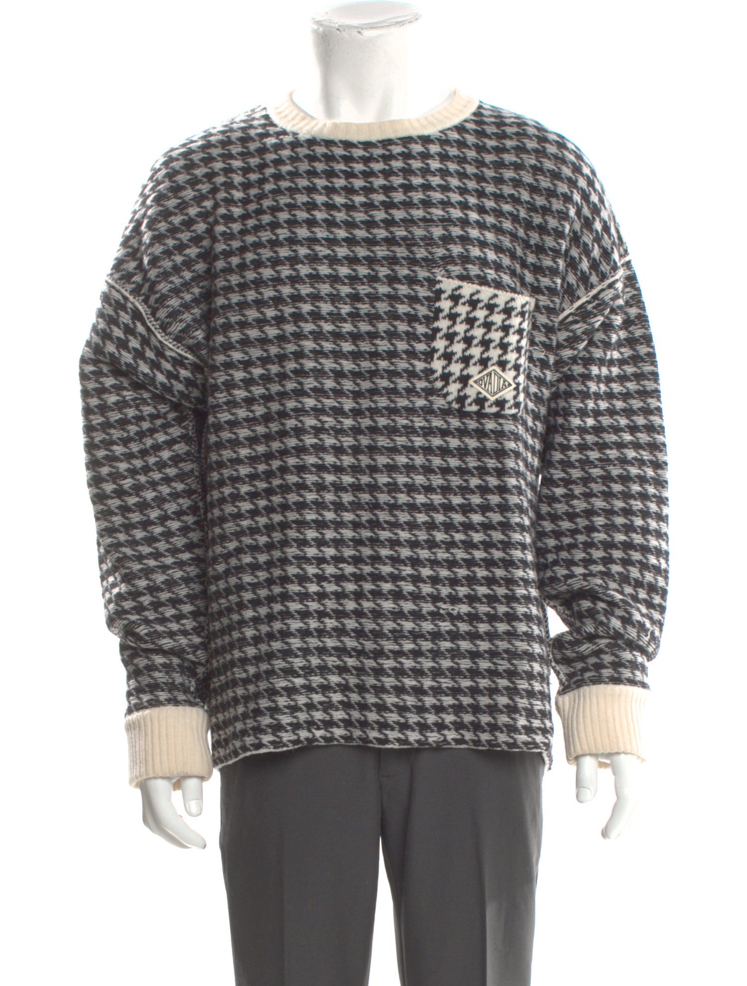 Ovadia & Sons Lambswool Houndstooth Print Pullover
