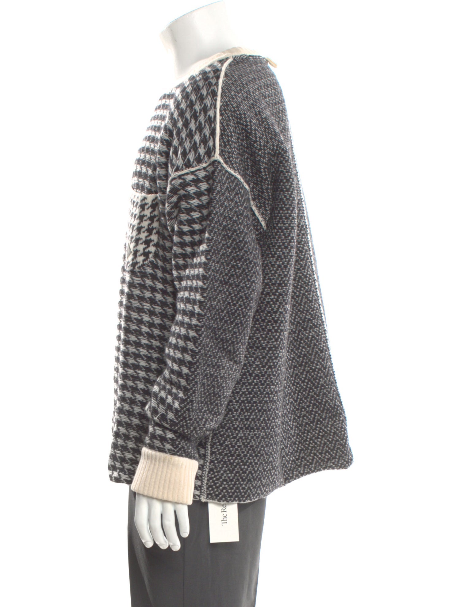 Ovadia & Sons Lambswool Houndstooth Print Pullover