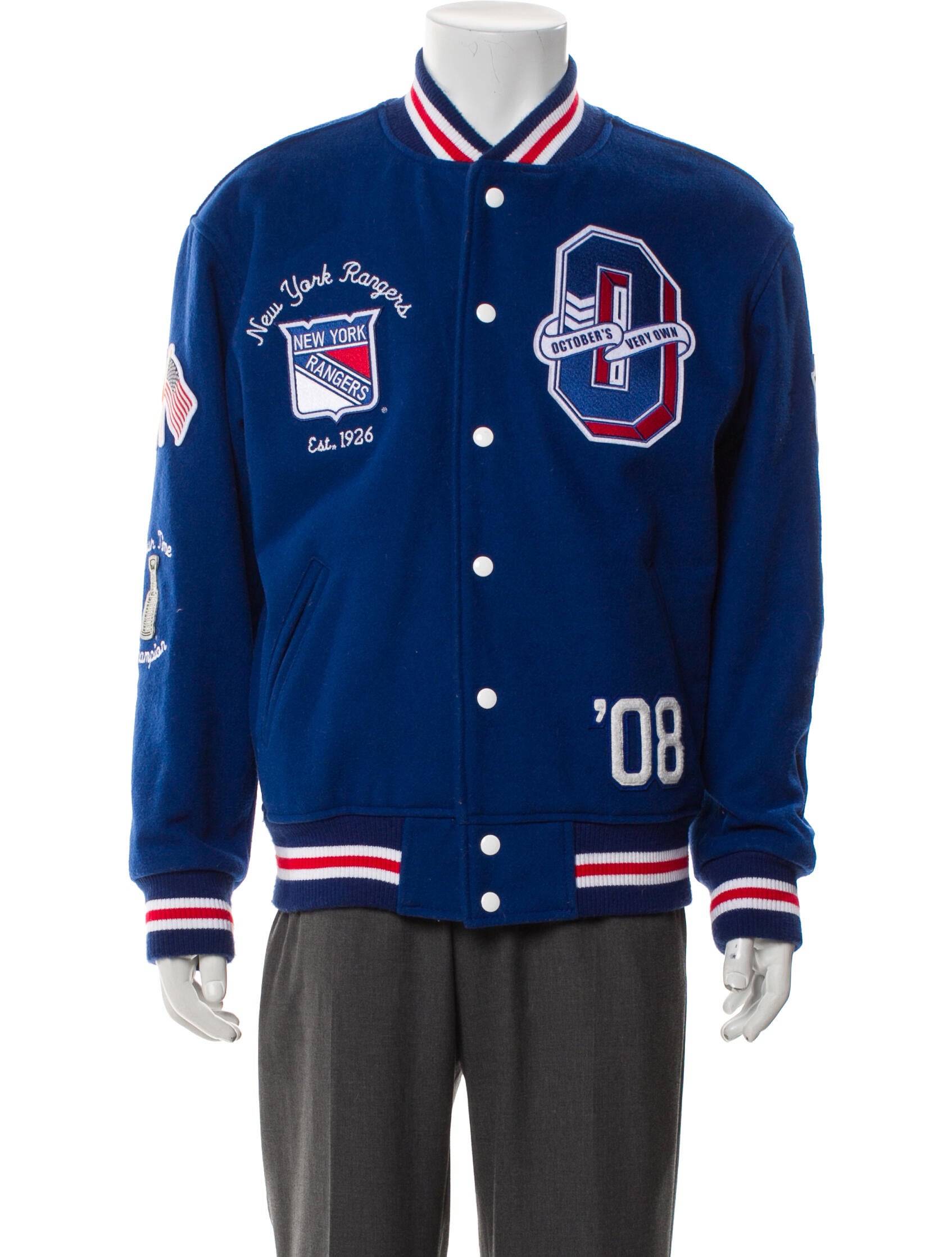 October’s Very Own Wool Graphic Print Varsity Jacket