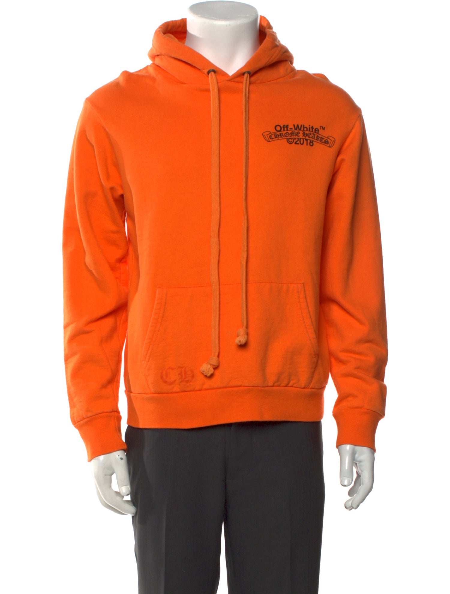 Off-White x Chrome Hearts Graphic Print Crew Neck Hoodie