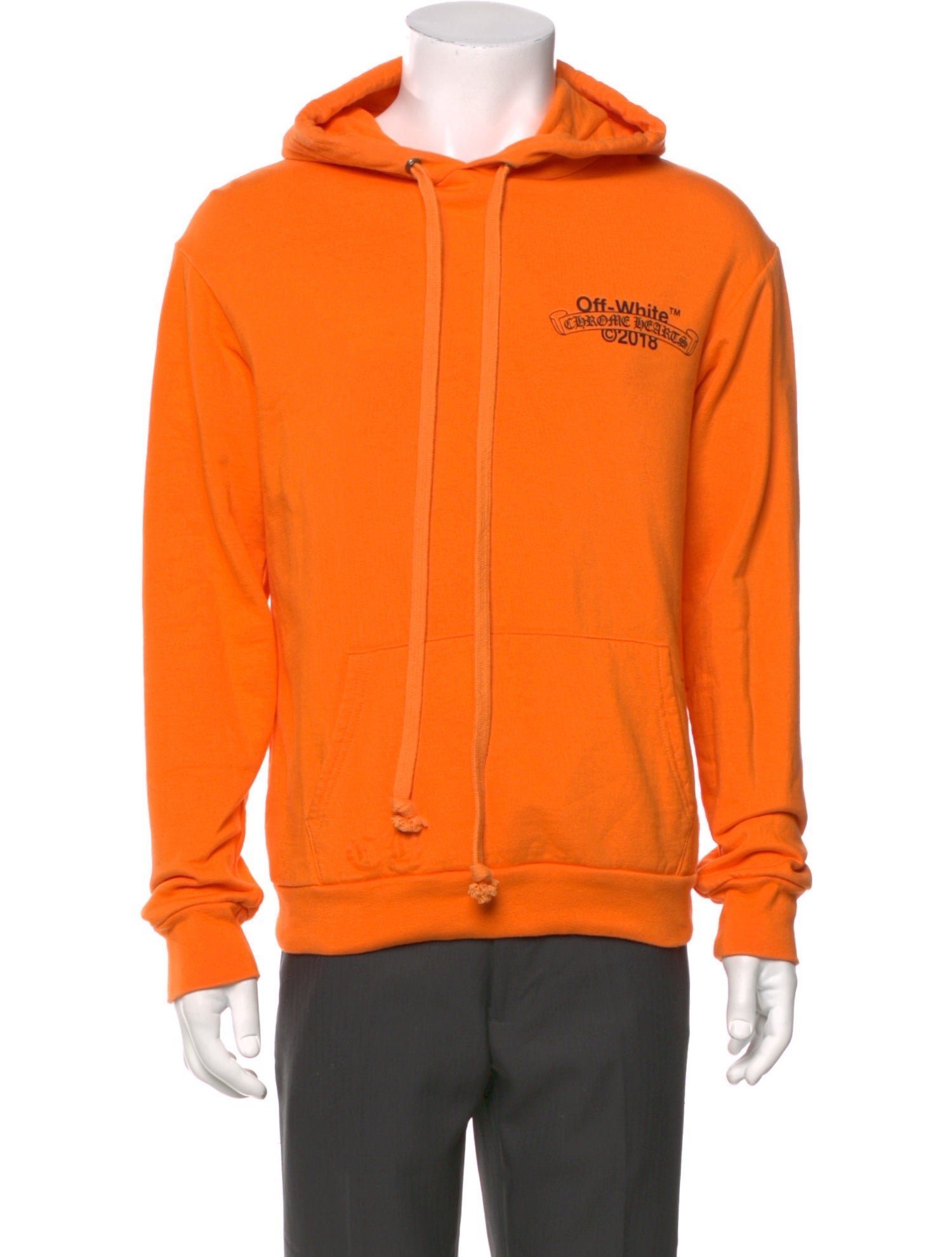 Off-White x Chrome Hearts Graphic Print Mock Neck Hoodie