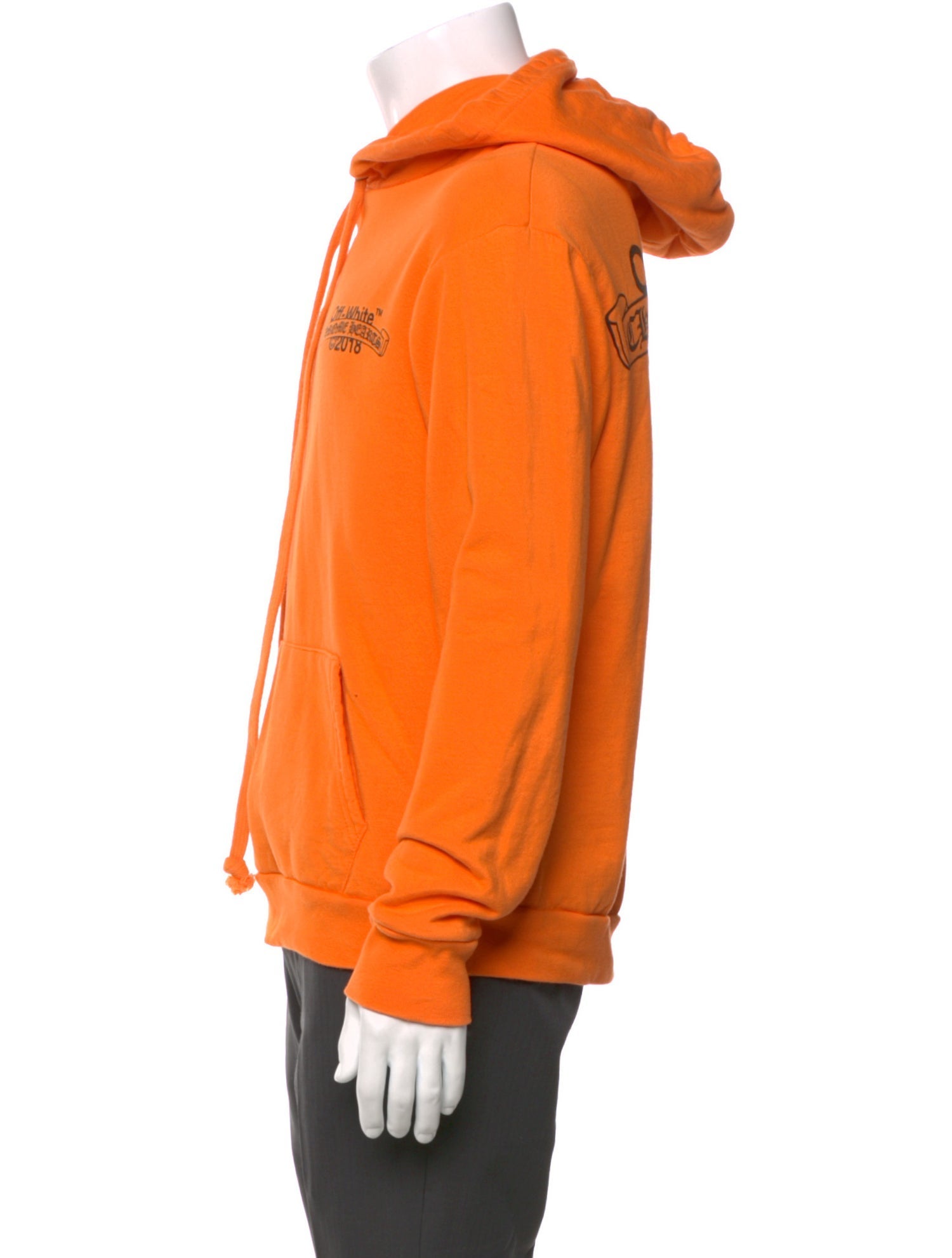 Off-White x Chrome Hearts Graphic Print Mock Neck Hoodie