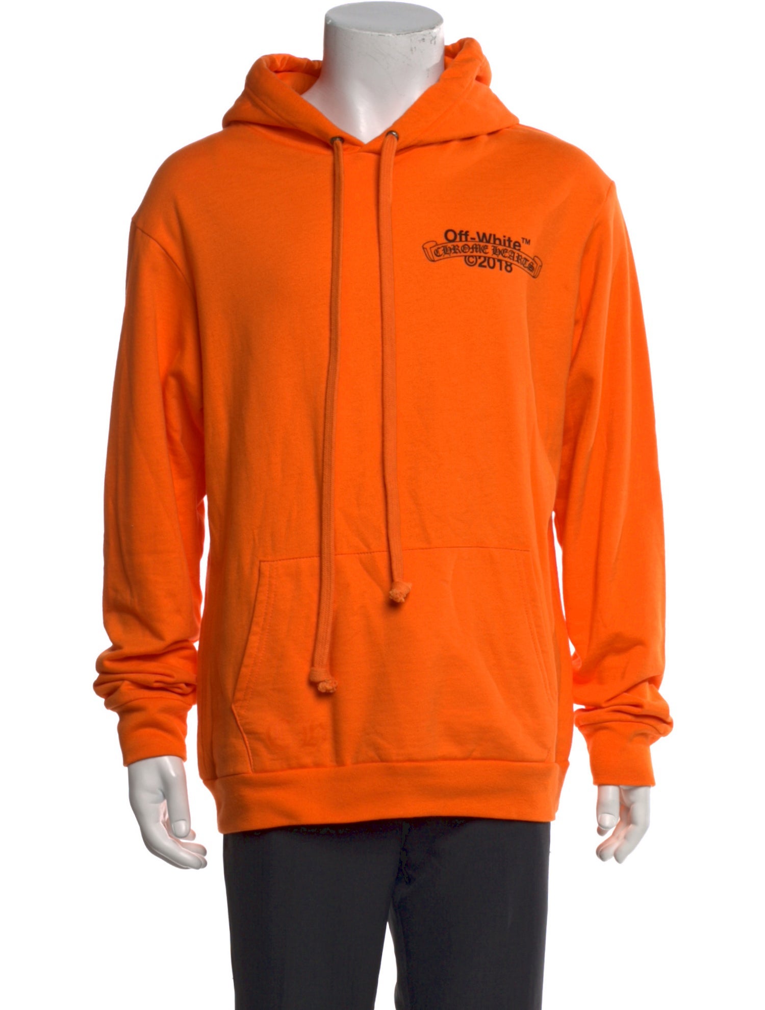 Off-White x Chrome Hearts Scroll Logo Graphic Print Hoodie