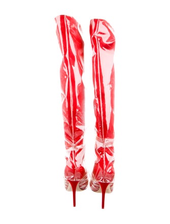 Off-White x Jimmy Choo Elizabeth 100 PVC Lace-Up Boots