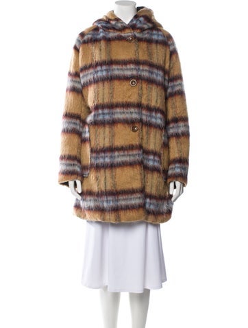 Oof Wear Coats Plaid Print Faux Fur Coat XL