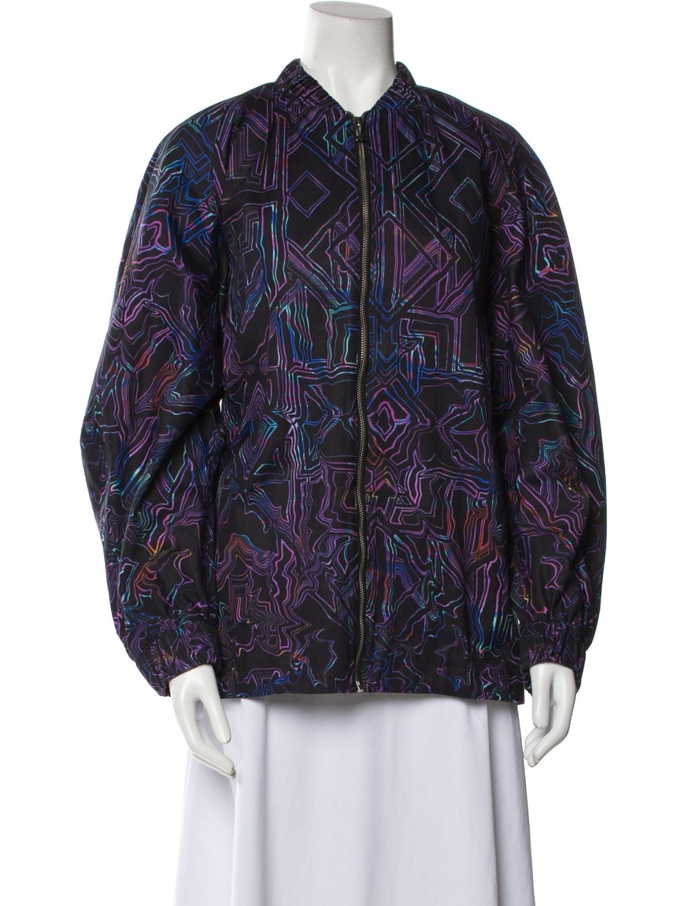 Weinsanto Performance Jacket Black Printed Collar… - image 1