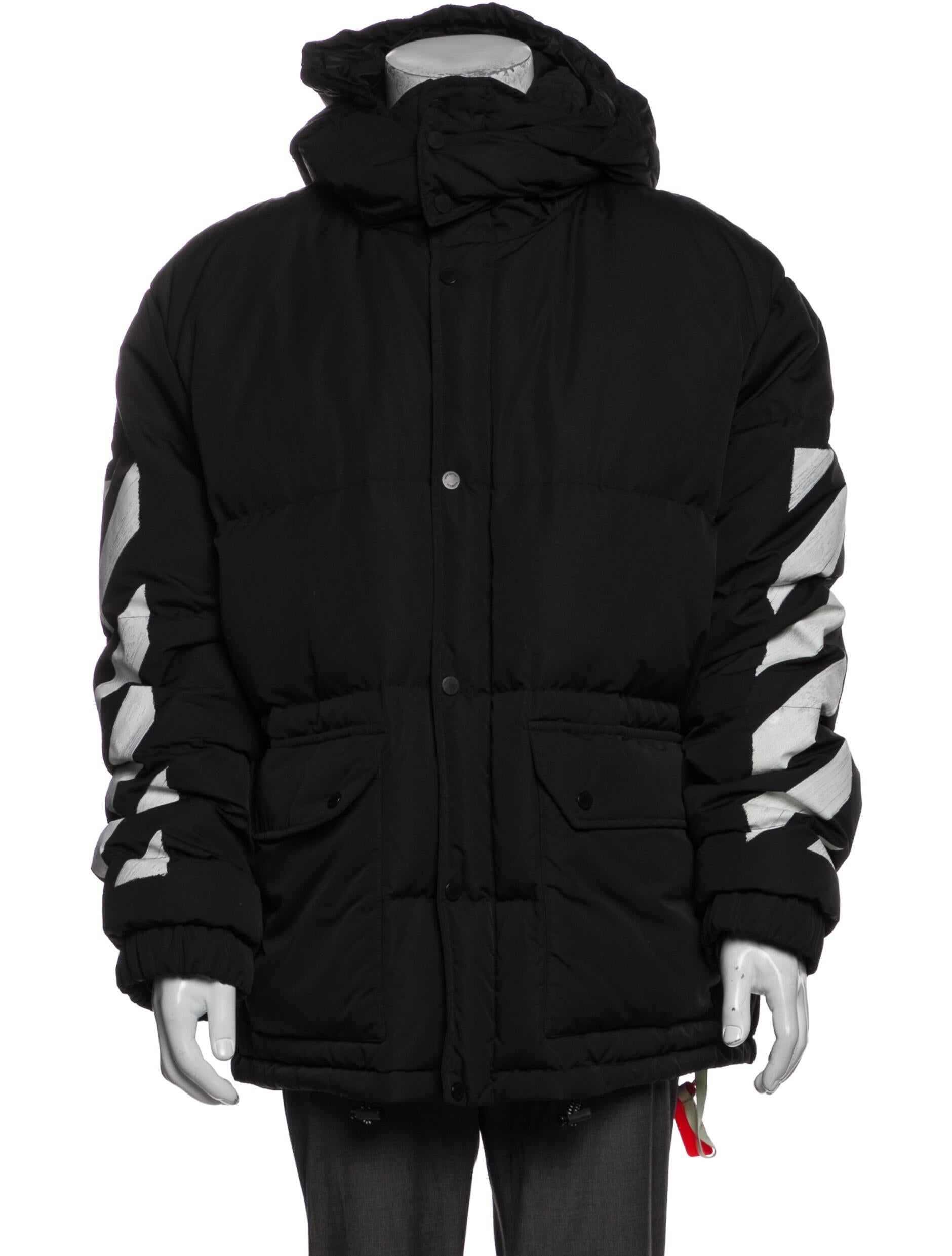 off white diagonal brushed down jacket
