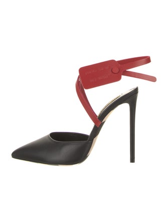 Off-White c/o Virgil Abloh Zip-Tie Leather Slingback Pumps