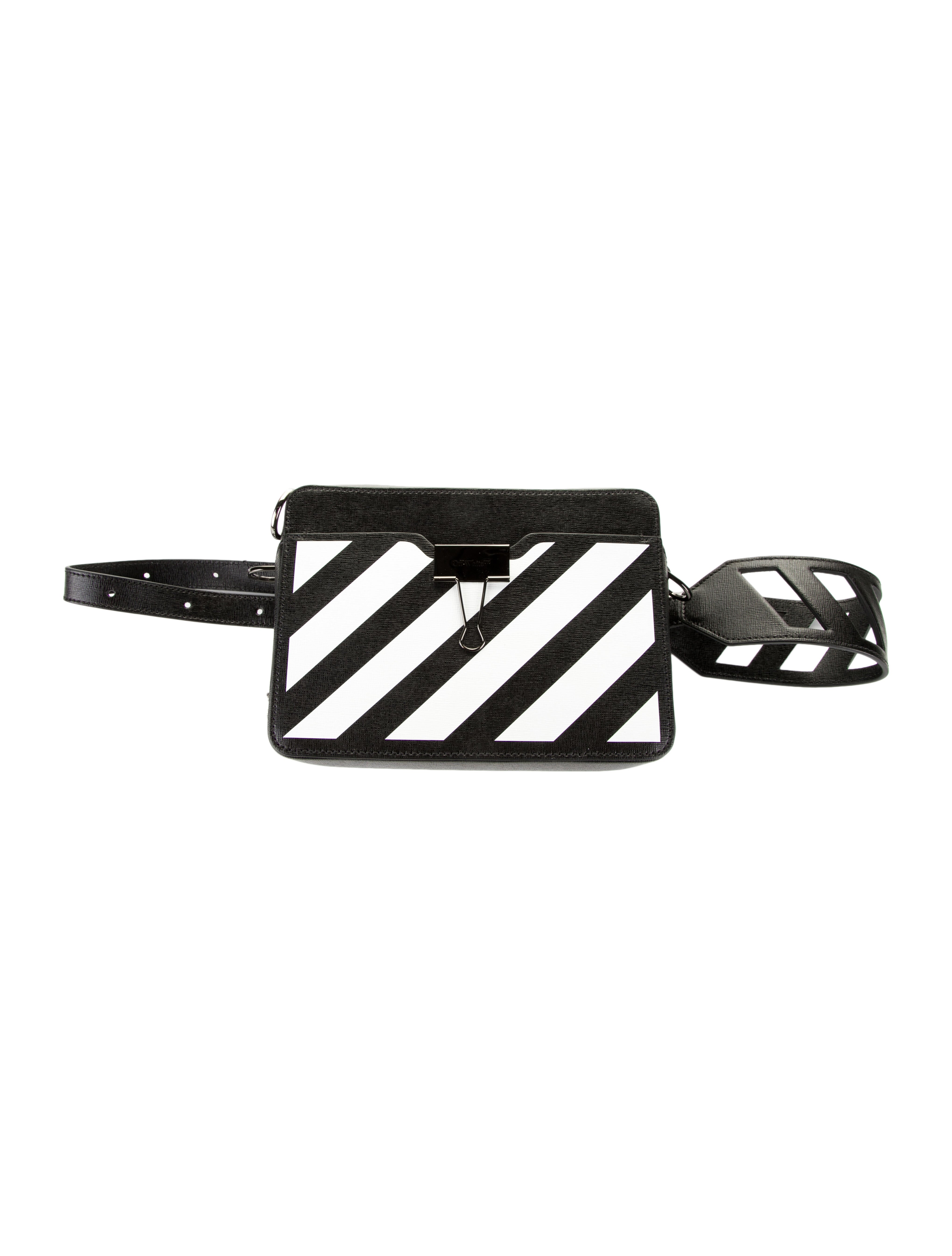 OffWhite c/o Virgil Abloh Binder Clip Waist Bag Black Waist Bags